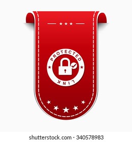 Protected Link Red Vector Icon Design