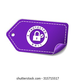 Protected Link Violet Vector Icon Design