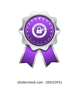 Protected Link Violet Vector Icon Design