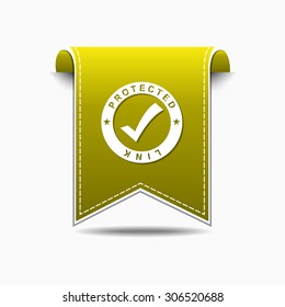 Protected Link Yellow Vector Icon Design