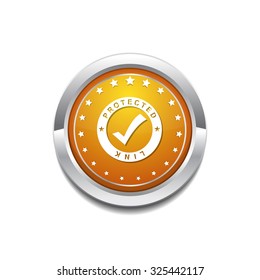Protected Link Yellow Vector Icon Button