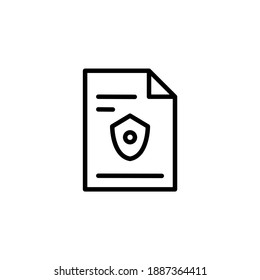 Protected Locked Secured File Icon Outline Clip Art