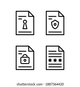 Conjunto de iconos de archivo protegido bloqueado