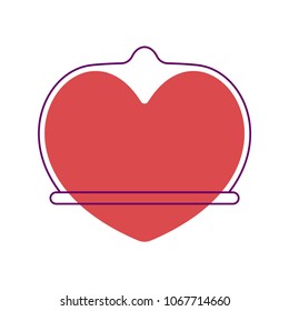 Protected love. Heart in Condom. Vector illustration