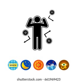 Protected Man and Rebounding Balls Icon