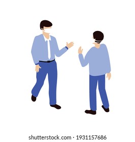 Protected in a mask people epidemic against the illness prevention epidemic of diseases pollution pandemic virus. Stock illustration quarantine medical concept.