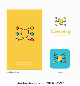 protected network Company Logo App Icon and Splash Page Design. Creative Business App Design Elements