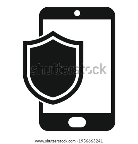 Protected phone display icon. Simple illustration of Protected phone display vector icon for web design isolated on white background