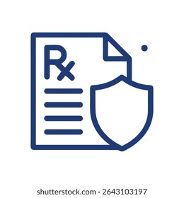 Segurança De Receita Protegida Protegendo Os Registros Médicos. Ilustração de símbolo de ícone
