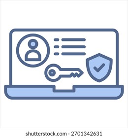 Protected Profile Blue Icon Vector Illustration
