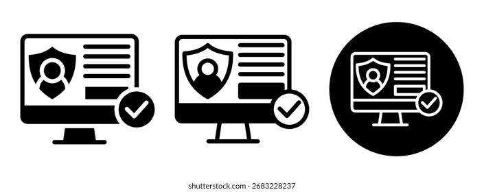 Glifo da coleção de ícones de perfil protegido e ilustração de vetor misto