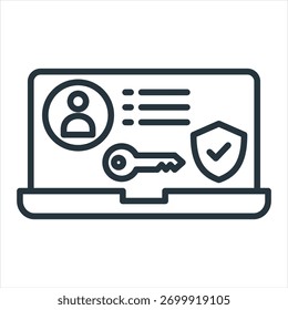 Ilustração do vetor de ícone de contorno de perfil protegido