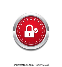 Protected Red Vector Icon Button Stock Vector (Royalty Free) 323992673 ...