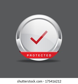 Protected Round Vector Icon Button