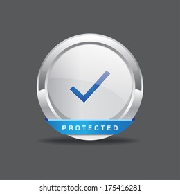 Protected Round Vector Icon Button