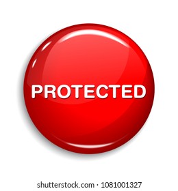Protected Round Vector Web Element Circular Button Icon Design