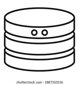 Protected server desk icon. Outline protected server desk vector icon for web design isolated on white background