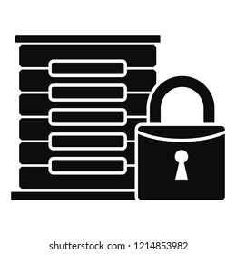 Protected server icon. Simple illustration of protected server vector icon for web design isolated on white background