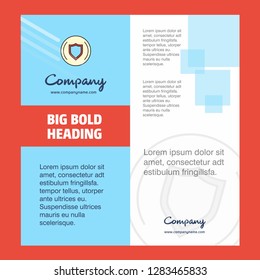 Protected sheild  Company Brochure Title Page Design. Company profile, annual report, presentations, leaflet Vector Background