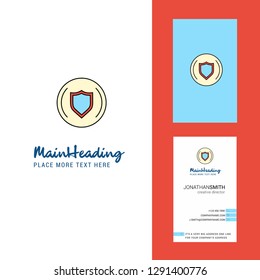 Protected sheild  Creative Logo and business card. vertical Design Vector