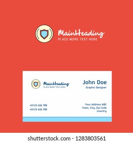 Protected sheild  logo Design with business card template. Elegant corporate identity. - Vector