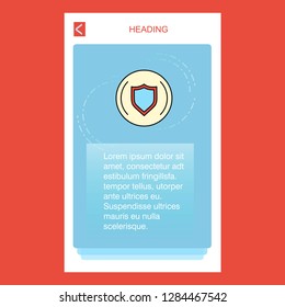 Protected sheild  mobile vertical banner design design. Vector