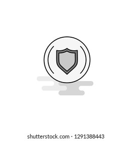 Protected Sheild  Web Icon. Flat Line Filled Gray Icon Vector