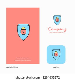 Protected shield  Company Logo App Icon and Splash Page Design. Creative Business App Design Elements