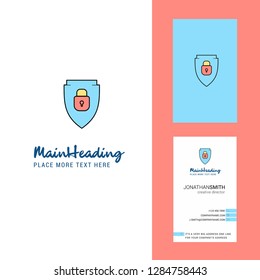 Protected shield  Creative Logo and business card. vertical Design Vector