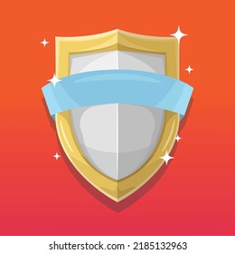 Escudo protegido con vectores de iluminación de cinta