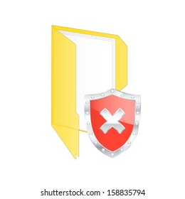 Protected shield Risk. Vector illustration.
