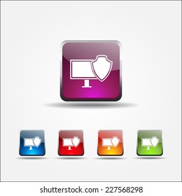 Protected Sign Colorful Vector Icon Design
