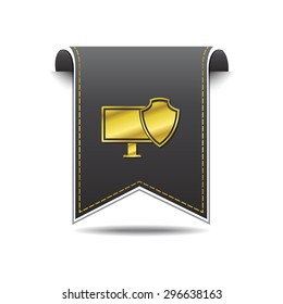 Protected Sign golden Vector Icon Design