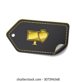 Protected Sign golden Vector Icon Design