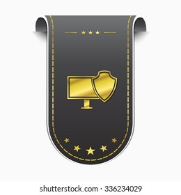 Protected Sign golden Vector Icon Design