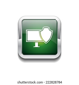 Protected Sign Green Vector Icon Button