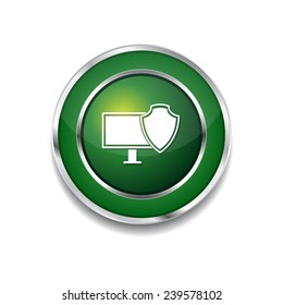 Protected Sign Green Vector Icon Button