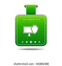 Protected Sign Green Vector Icon Design