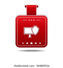 Protected Sign Red Vector Icon Design