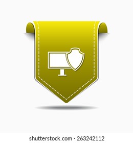 Protected Sign Yellow Vector Icon Design