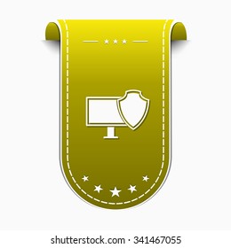 Protected Sign Yellow Vector Icon Design
