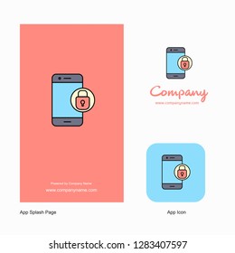 Protected smartphone  Company Logo App Icon and Splash Page Design. Creative Business App Design Elements