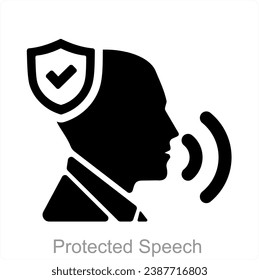 Concepto de icono de voz y chat protegidos