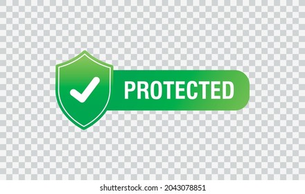 Protected stamp vector isolated on transparent background