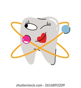 Protected tooth vector Sticker. Eps 10 file