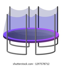 Protected trampoline icon. Cartoon of protected trampoline vector icon for web design isolated on white background