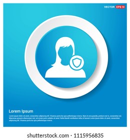 Protected user icon Abstract Blue Web Sticker Button - Free vector icon