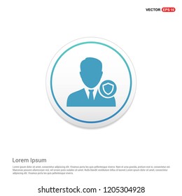 Protected user icon Hexa White Background icon template - Free vector icon