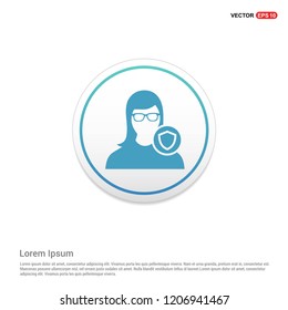 Protected user icon Hexa White Background icon template - Free vector icon