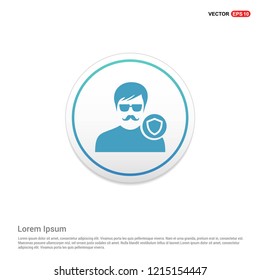 Protected user icon Hexa White Background icon template - Free vector icon